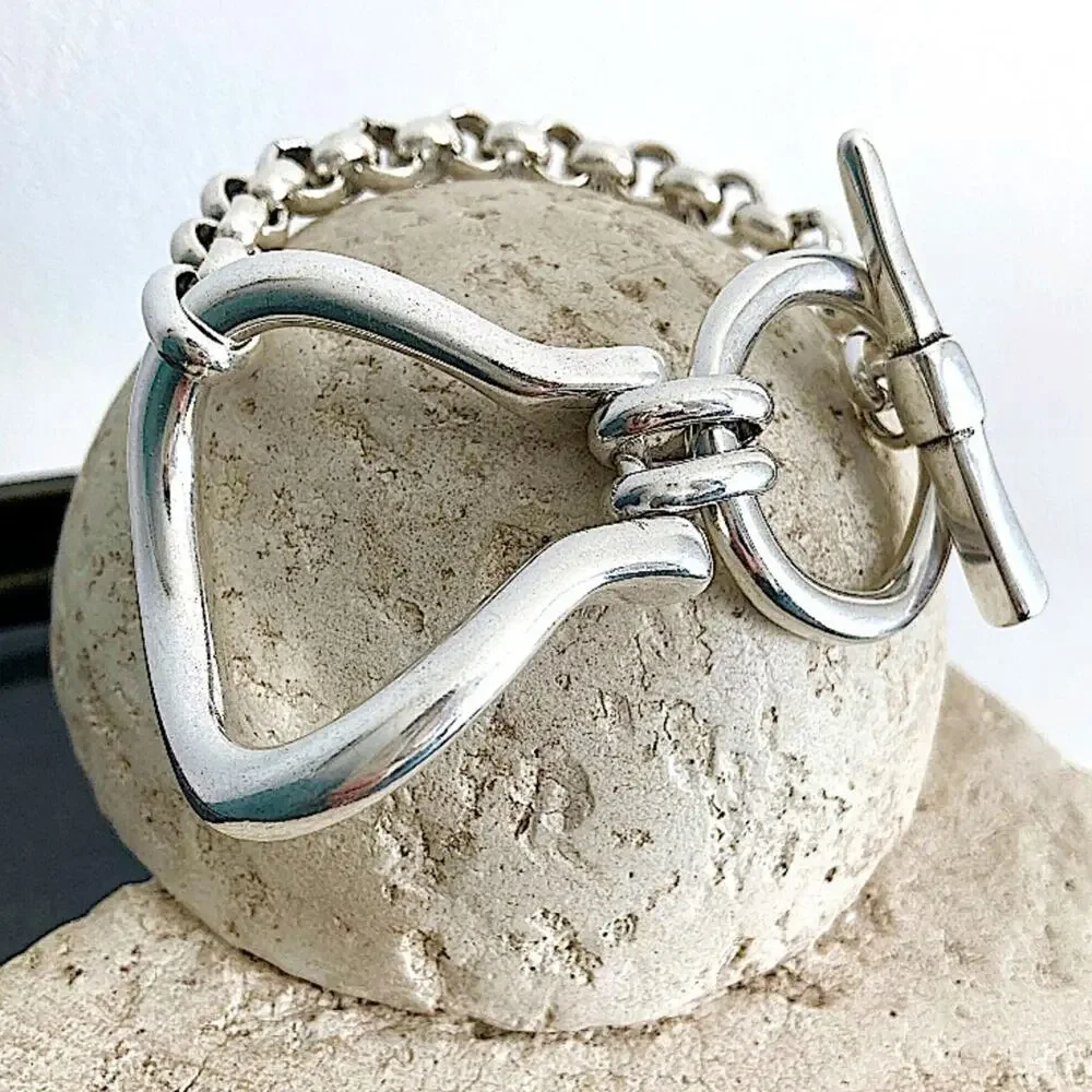 Stainless Steel Wrap Chain Link Bracelet Statement Bracelet Handmade Unique